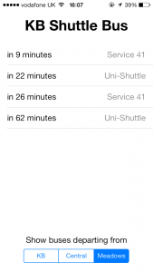 List of next bus departures
