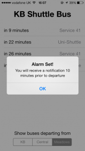 Alarm successfully set!